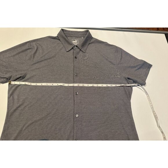 PUMA Men’s Button-Down Polo Shirt Size XL Gray DRYCELL Performance Golf Top - Picture 3 of 9